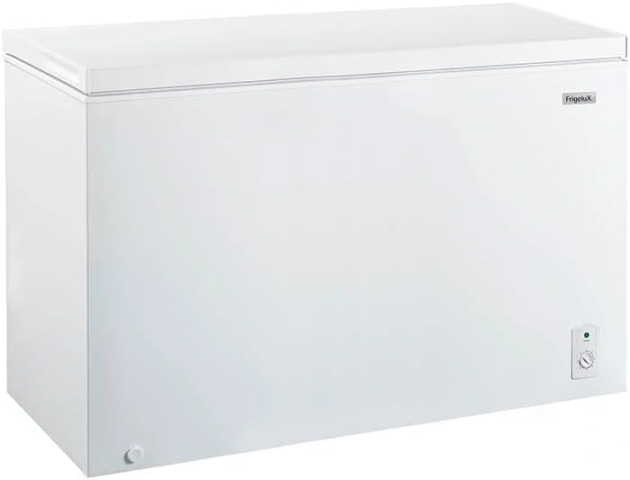 Congélateur Coffre Blanc FrigeluX CCO400BE 395 L Classe E - Efficacité Énergétique, 135,5x71x84,5 cm, Thermomètre Digital, Dégivrage Facile