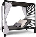 blumfeldt Bain de Soleil Double, Transat Jardin Exterieur 2 Personnes, Bain de Soileil Jardin en Polyester, Chaise Longue, Dossier Réglable
