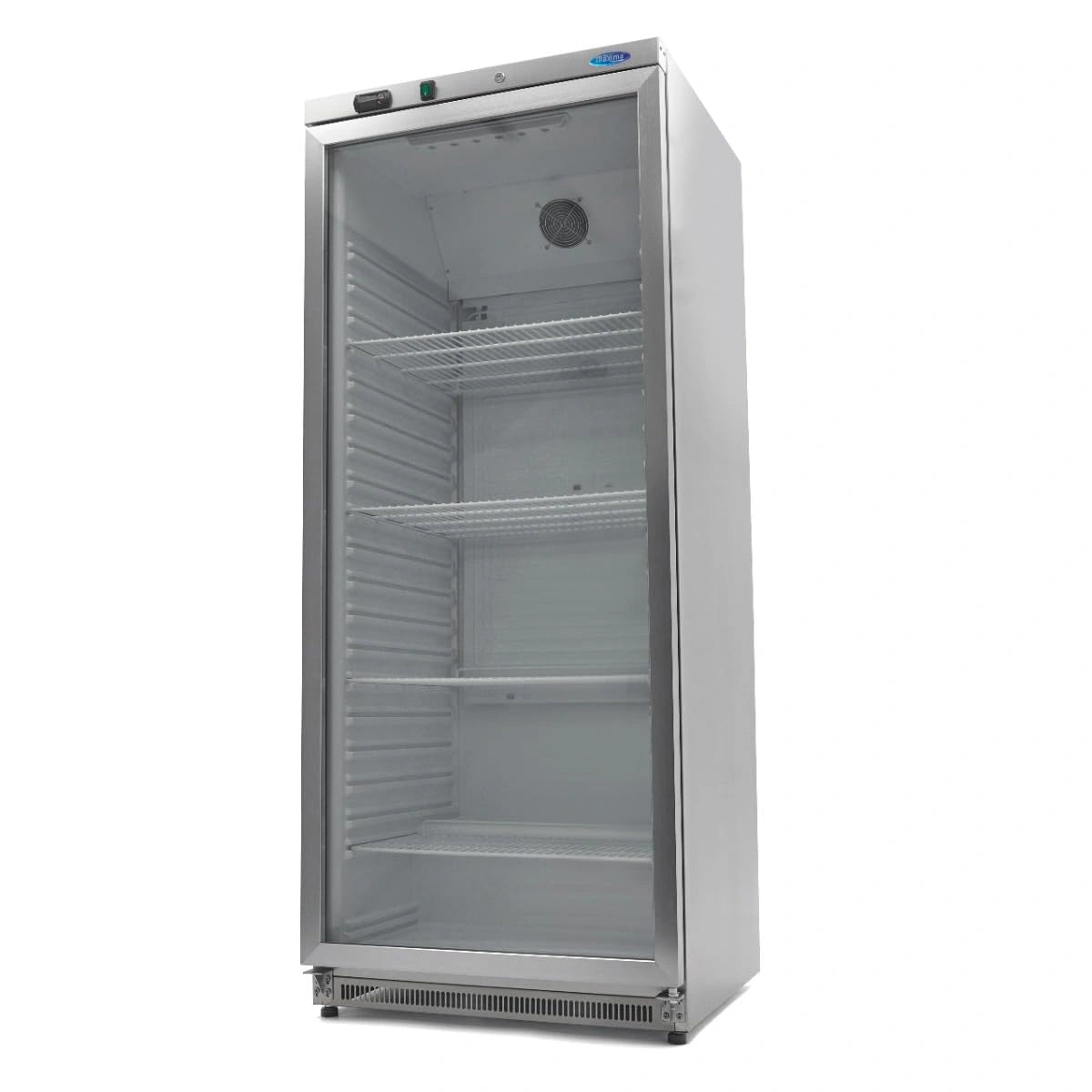 Maxima Réfrigérateur 600 L Inox avec Porte Vitrée - 4 Grilles Ajustables - Réfrigération Restauration - Professionnel
