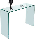 Dmora Console en verre trempé transparent, 100 x 75 x 33 cm.