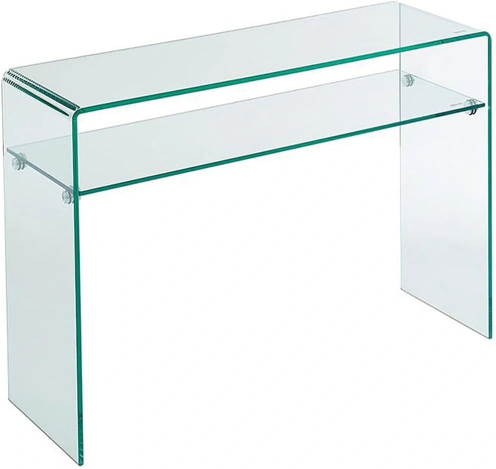 Vente-unique - Console - 1 Niche - Verre trempé - Transparent - STILEOS, table