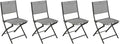 HESPERIDE - Lot de 4 Chaises de Jardin Pliantes Modula Gris Galet - Acier Traité Epoxy Texaline - Dim 46 x 52 x 87 cm - Meuble d'Extérieur