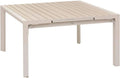 Hespéride - Table de Jardin Extensible Carrée Evasion Beige - 10 Places - Aluminium Antirouille Aluminium Effet Bois - Meuble d'Extérieur