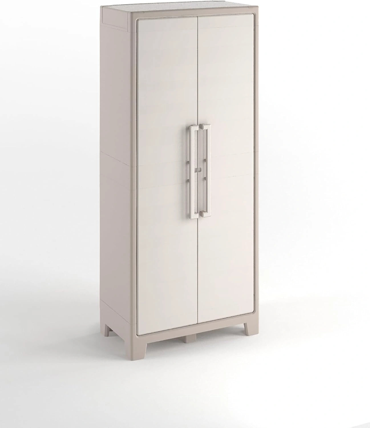 Keter Armoire Haute Gulliver - Armoire de Rangement en Résine - Étagères Modulables, Placard - 80 x 44 x 182 cm - Beige/Sable, Garage, Atelier