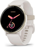 Garmin vívoactive 5, 42 mm, autonomie jusqu'à 11 jours, Montre connectée GPS Sport et santé, Gold/Ivoire, Écran AMOLED mumineux, musique intégrée