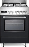 PRO66MALPZ Cuisinière à gaz avec four électrique 60 x 60 cm Inox et noir Classe énergétique A