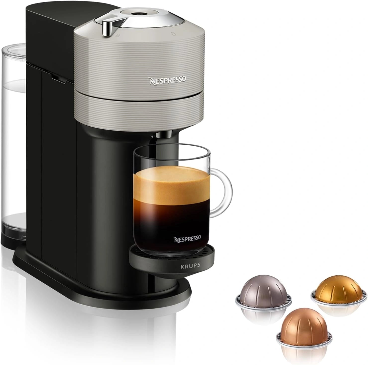 Nespresso Krups Vertuo Next Gris - Machine à café 4 tailles de tasses