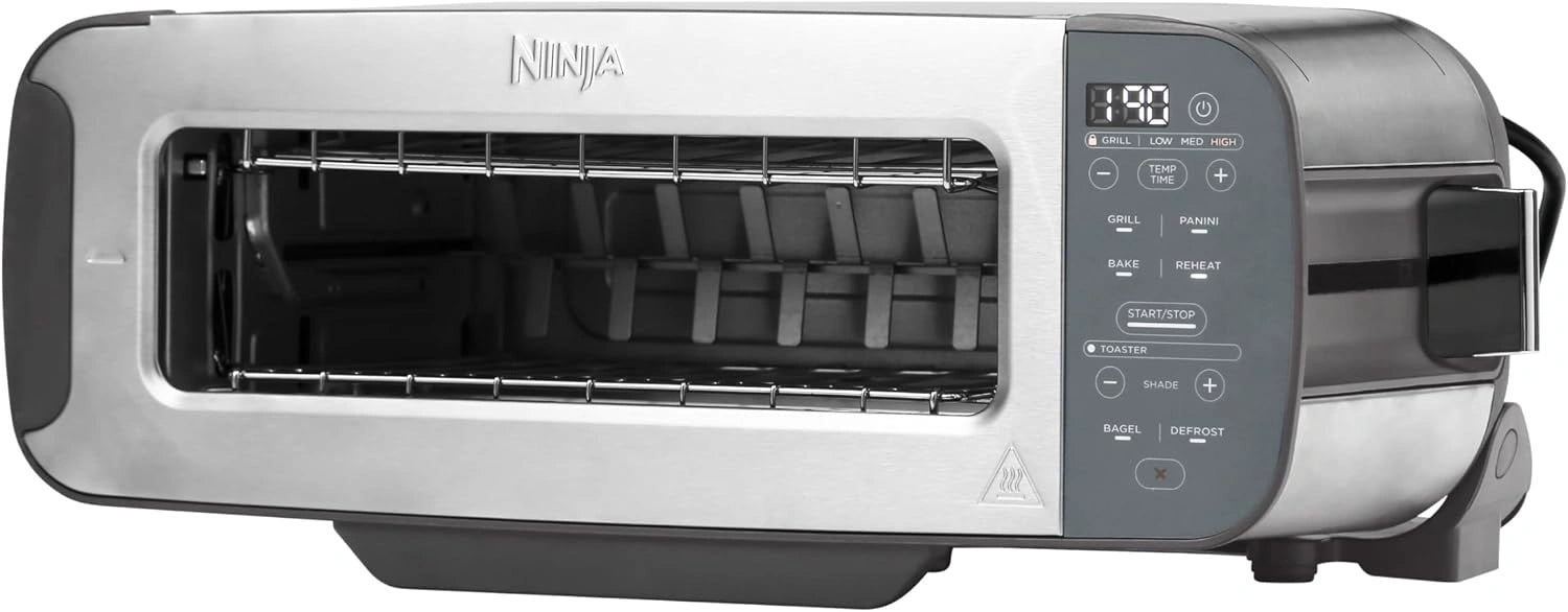 Ninja Foodi 3 en 1, en Acier Inoxydable, 7 Fonctions de Cuisson, ST202EU, Grille-Pain, Grill et Presse-panini, inclut un Presse-panini