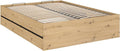 Vente-unique - Lit Coffre 140 x 190 cm - Coloris: Naturel et Noir - LUDARO, matelas, 8 cm