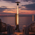 Poêle à pellets, noir, 174 cm, colonne de feu, chauffage de terrasse, poêle de jardin, cheminée de jardin à faible fumée, poêle de terrasse, durable