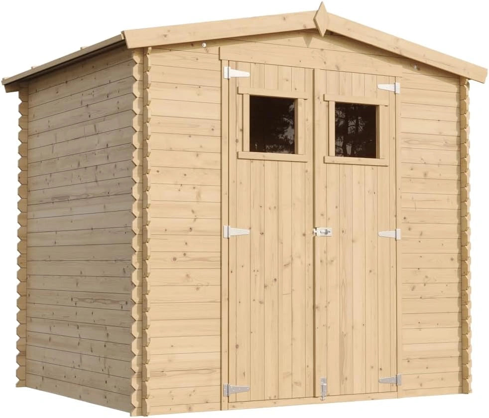 Abri de Jardin en Bois - Stockage extérieur I236xL226xH218 cm/ 4.33 m2 Petit abri à Outils, fenêtres TIMBELA M369, Local à vélos - Toit imperméable