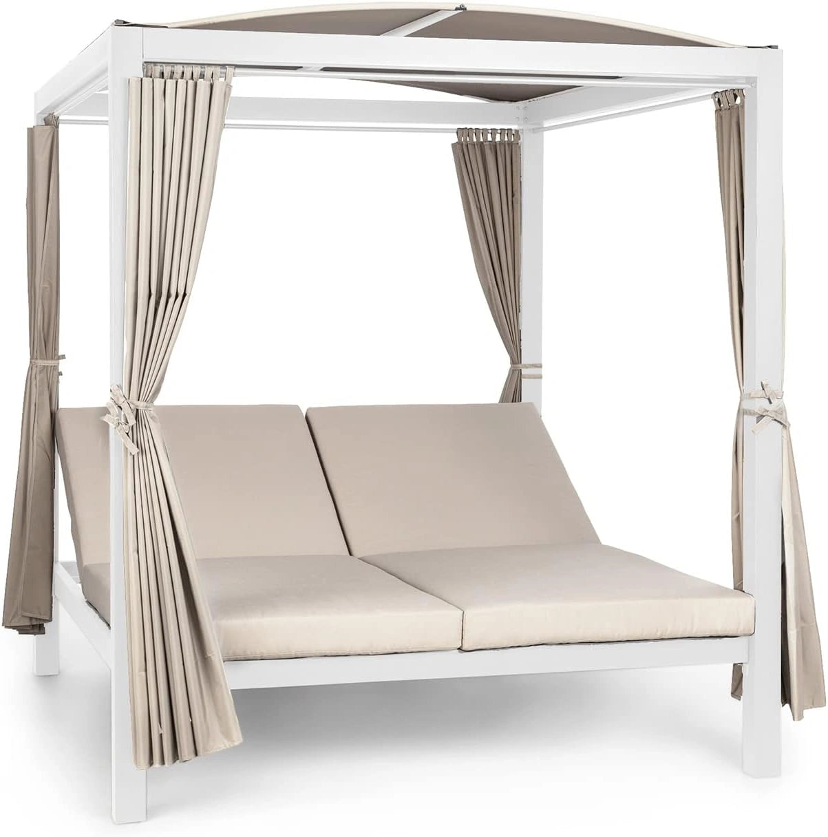 blumfeldt Bain de Soleil Double, Transat Jardin Exterieur 2 Personnes, Chaise Longue de Jardin en Polyester, Chaise Longue avec Dossier Réglable