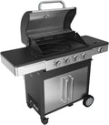 Black+Decker, Noir, Barbecue à gaz BXOG7200F, 2 brûleurs 3,6 kW, Grille en fonte, Nettoyage facile, Thermomètre inox, Zone de cuisson flexible