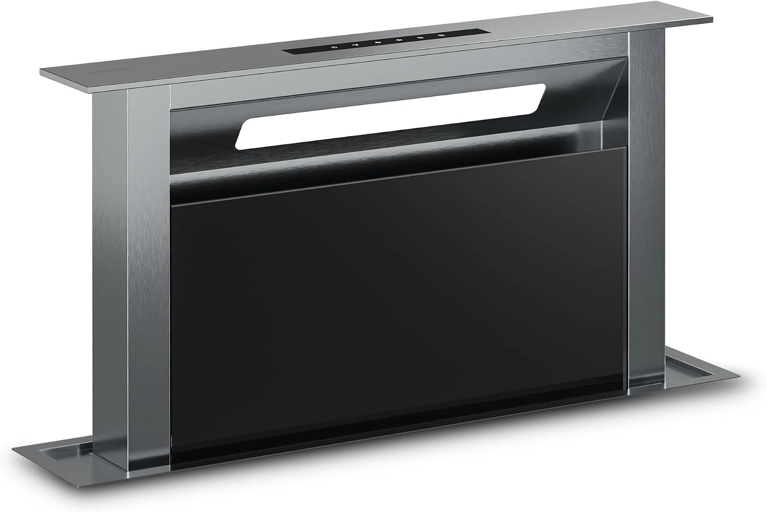 Klarstein Verosteel Hotte Aspirante 60 cm - A++ Éco, Verre Noir, 853 m³/h, Commandes Tactiles, Hotte Encastrable Plan de Travail, LED