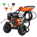 VEVOR Nettoyeur Haute Pression à Essence, 3500 PSI, 10 L/Min, rallonge et 5 Buses pour Voitures, laveuse Haute Pression à gaz, avec Pompe en Aluminium