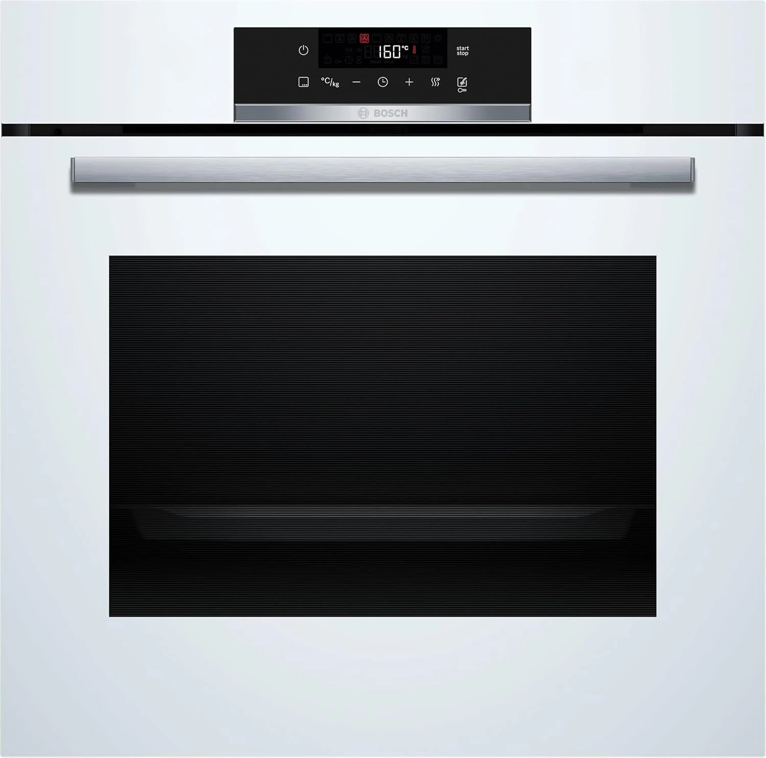 Bosch HBA572BW3F Série 4 - Four encastrable, Blanc, Classe d'efficacité énergétique A, HotAir 3D, Commande tactile LED, Pyrolyse, AirFry
