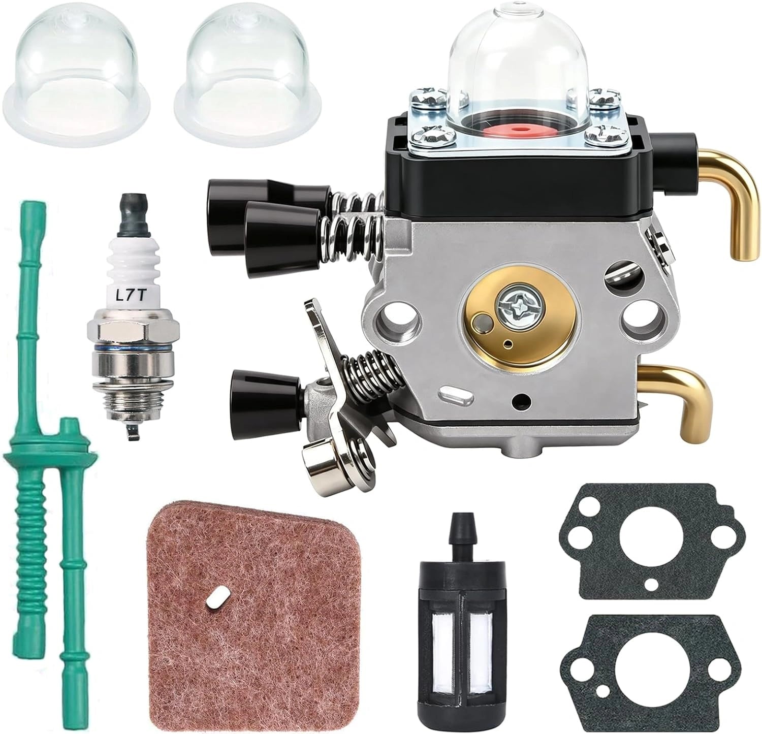 Kit Carburateur pour STIHL FS38 FS55 FS45 FS46 FC55 KM55 HS45 Débroussailleuse, Accessoire FS 38 Pièces de Rechange Carbu avec Joint, Filtre à Air