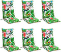vidaXL Lot de 6 Coussins de Chaise à Dossier Haut, Galette de Siège Imperméable, Coussin d'Extérieur Anti-Glissement Jardin Terrasse, Multicolore