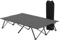 Outsunny Lit double camping pliant transat, gris charbon, sac transport, super léger, Lit de couchage pour terrasse