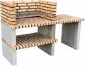 MOVELAR - Barbecue préfabriqué à bois et charbon en béton réfractaire modèle Paellero Almenara 85 (Gris