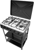 Plaque de cuisson à gaz encastrable, en acier inoxydable, 5 ampoules, 2500 W, gaz naturel, avec brûleurs Wok, GPL, butane