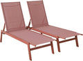 Alice's Garden sweeek - Lot de 2 transats Terracotta. 5 Positions. en textilène et métal. Flora. L155 x P59 x H106 cm