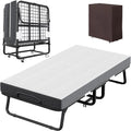 CAIYUN Lit d'appoint pliable avec matelas (100 x 190 cm), matelas de 13 cm d'épaisseur, lit pliable jusqu'à 200 kg, pour adultes et bureau