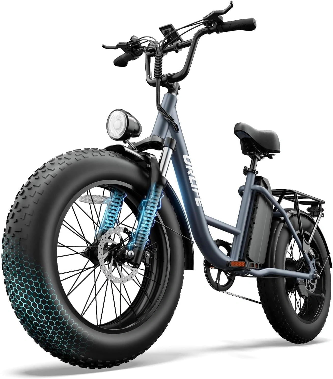 URLIFE 20' x 4.0 Vélo Électrique, VTT Électrique à Gros Pneus avec Batterie Amovible 48 V 15,6 Ah, 7 Vitesses, Jusqu'à 110 km D'autonomie