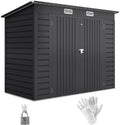 Outsunny Abri de Jardin Métal 3 m² Gants Aérations 249x121x183 cm Gris, Cabane de Jardin, Structure en Acier Galvanisé Améliorée
