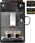 Melitta Avanza Grise, Mode 1 à 2 Tasses, F270-100, 1450 W, Machine à Café à Grain avec Broyeur et Système d'Extraction des Arômes, Silencieuse