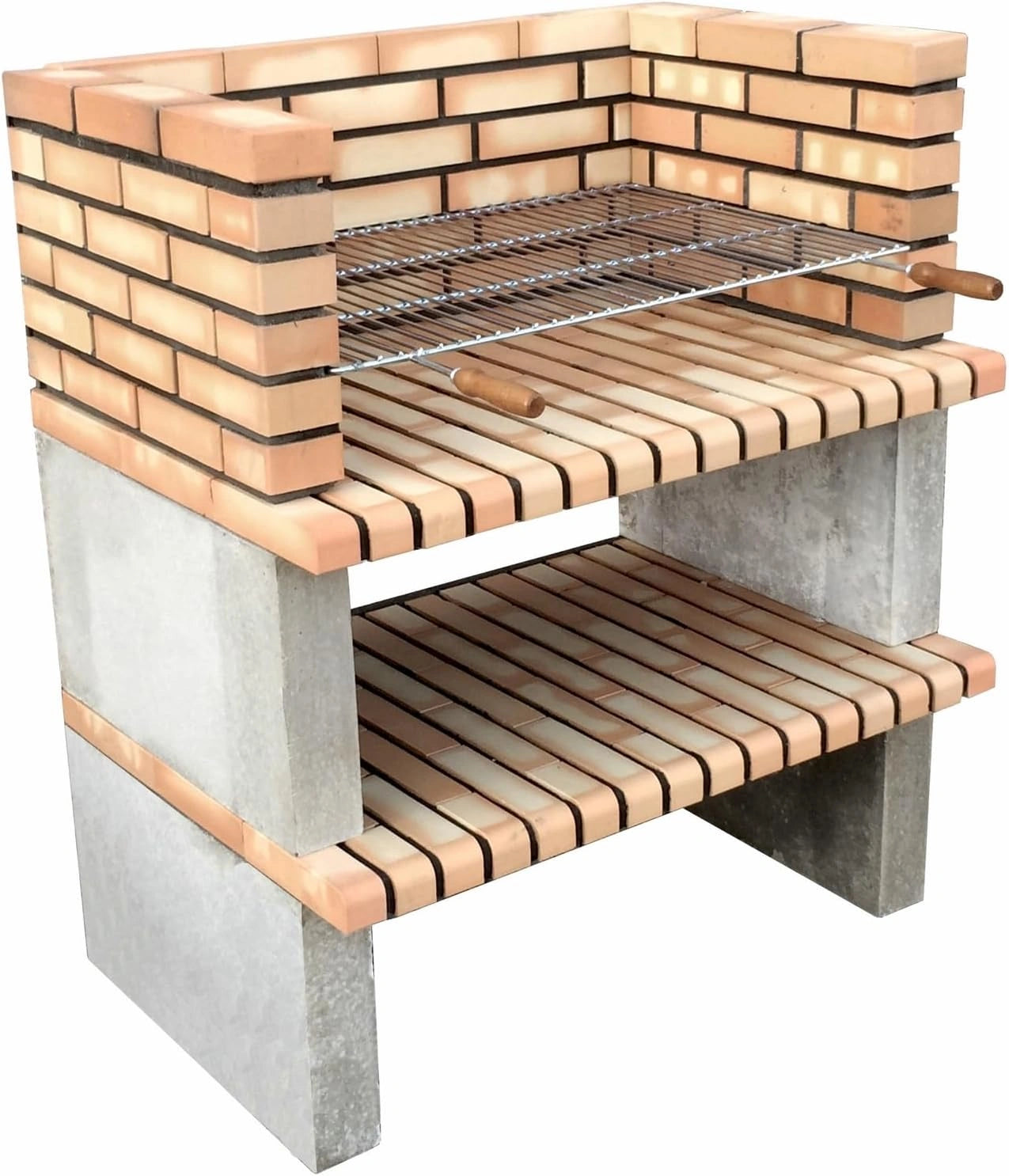 MOVELAR - Barbecue préfabriqué à bois et charbon en béton réfractaire modèle Paellero Grao 85 (Orange - 100 x 70 x 120 cm) REF: 3900 - Cuisine