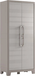Keter Armoire Haute Utilitaire Gulliver - Armoire de Rangement en Résine - Étagères Modulables, Placard - 80 x 44 x 182 cm - Beige/Sable, Garage