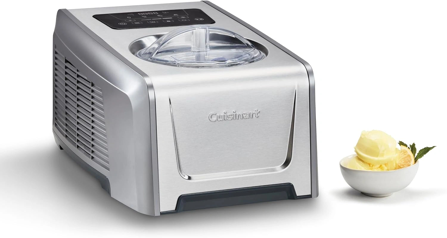 Cuisinart FreezeEase Pro, 4 programmes, 14 fonctions, prête en 40 min, maintien 90 min, 2 pales, 1,5 L, Sorbetière auto-refroidissante