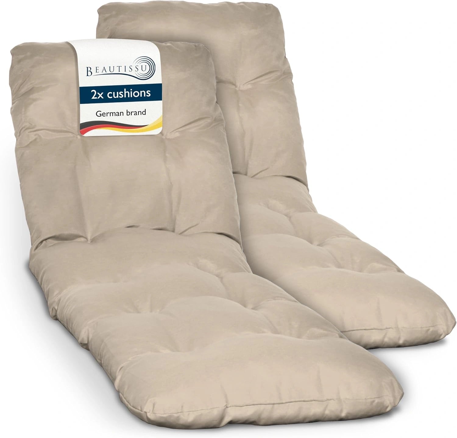 Beautissu Lot de 2 Coussin Bain de Soleil Chaise Longue Matelas Transat