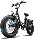 URLIFE Vélo électrique 20' x 4.0' pour adulte, Fat Bike avec batterie amovible 48 V 15,6 Ah, portée de 110 km, 7 vitesses, VTT électrique pour adulte