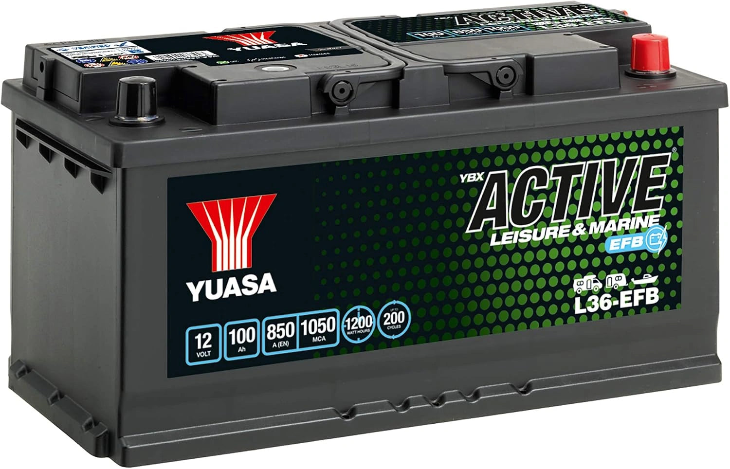 Yuasa - BATTERIE LEISURE L36-EFB 12 V 100 Ah 1050 A