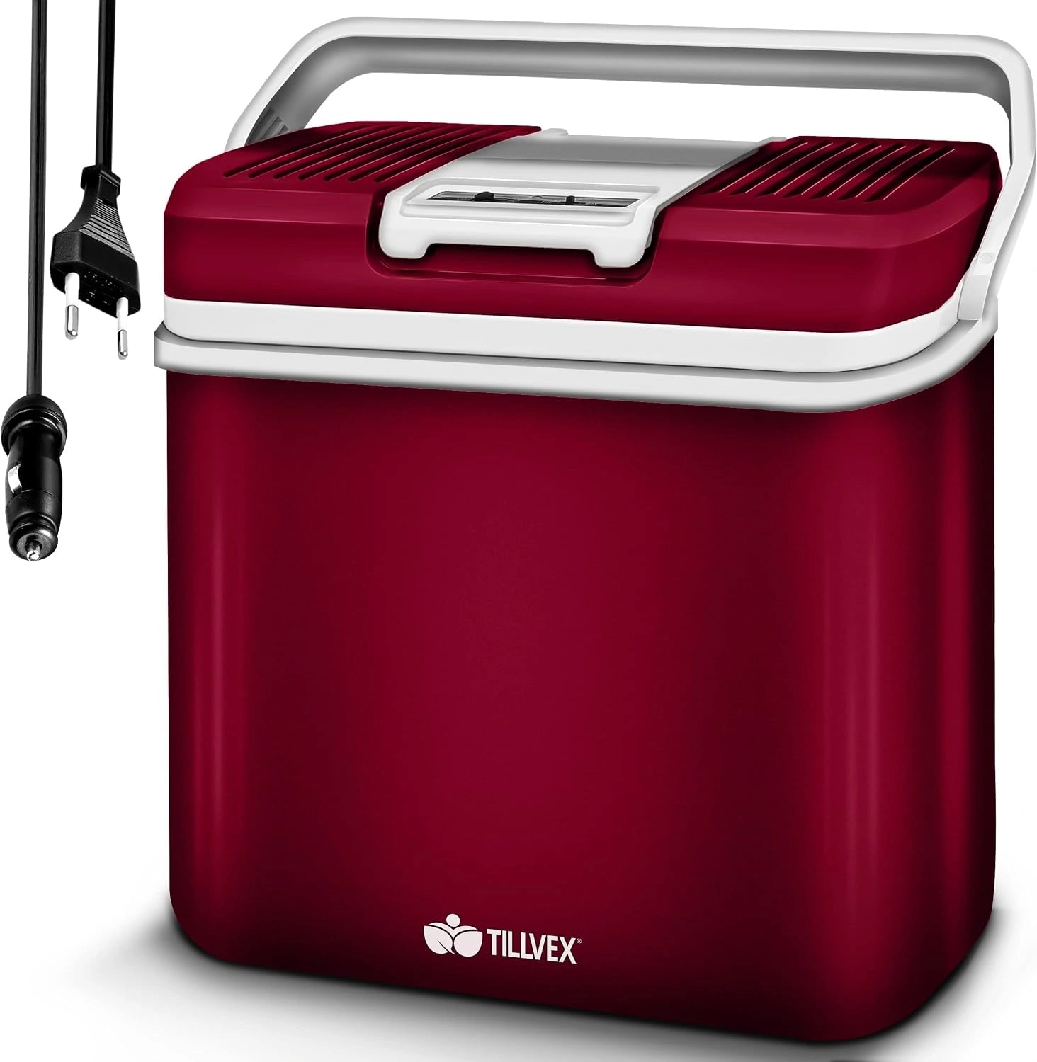 tillvex Glacière électrique 24 L, Mini-frigidaire 230 V et 12 V pour Camping avec Voiture, refroidit et réchauffe, Mode ÉCO