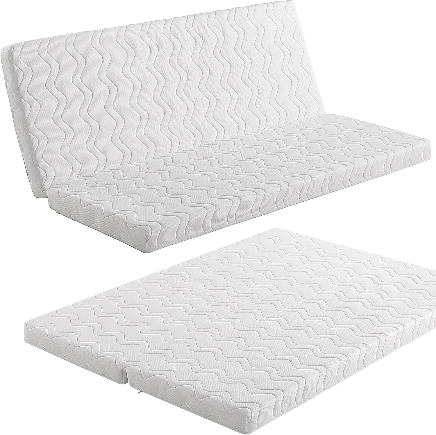 Matelas pour canapé lit avec système clic-clac 140x190 cm. Déhoussable, hypoallergénique. Noyau en Mousse HD fermeté Moyenne., Lavable, Respirant