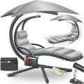 KESSER Chaise longue flottante avec parasol, chaise longue H200, L194, B100 cm, charge jusqu'à 120 kg, chaise longue suspendue, coussin de nuque, sac