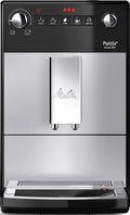 Melitta Purista Argent, Mode 1 à 2 Tasses, Cafetière Expresso 1 L, F230-101, Machine à Café à Grains avec Broyeur et Système d'Extraction des Arômes