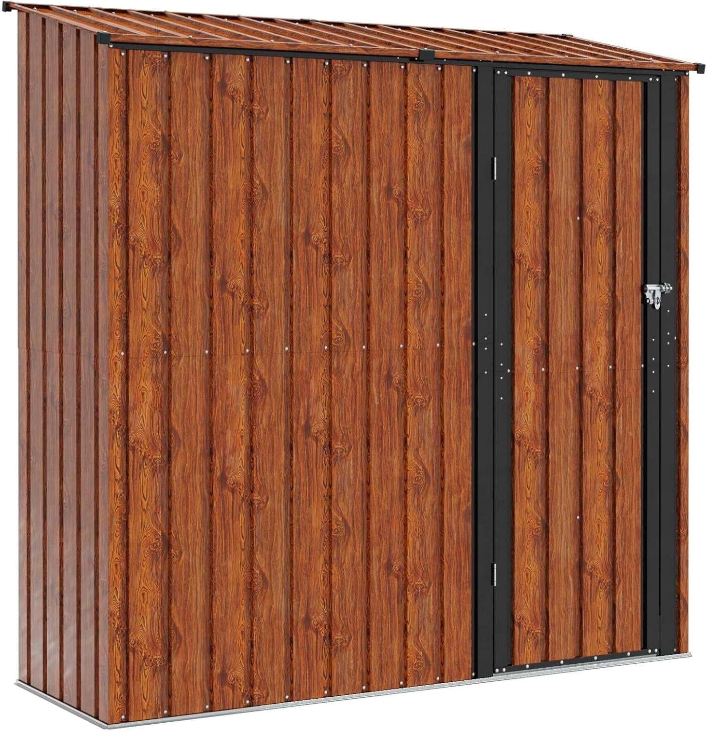 Abri de Jardin en Métal, 203,5 x 73 x 200 cm, Marron