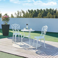 casa.pro Set de Bistrot 3 Pièces avec Table Ronde et 2 Chaises Ensemble de Meuble de Jardin Balcon Patio Terrasse Trou de Parasol Capacité 120 kg
